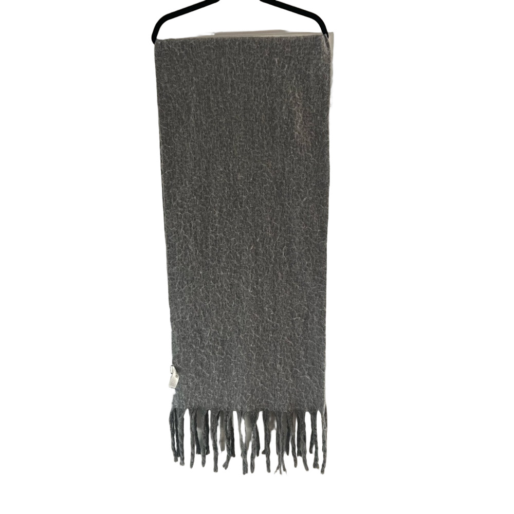 Primark Oversized Gray Knit Scarf with Fringe
